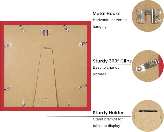 12x12 Picture Frame with Wavy Mat, Wooden Real Glass 12 x 12 Photo Frame - Image 4