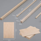 150 Pieces Balsa Wood Sticks Hardwood Square Wooden Craft Dowel Rods Unfinished - Image 2