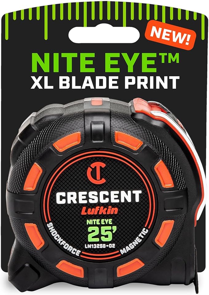 Crescent Lufkin 25 Ft. SHOCKFORCE NITE EYE Magnetic Tape Measure | LM1325B-02 by Unknown