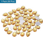 MECCANIXITY 50PCS Flat Back Acrylic Teardrop Gems 10x14mm Artificial Rhinestones - Image 3