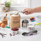 TILUCK Nesting Measuring Cups and Spoons Set, Stainless Steel - Image 3
