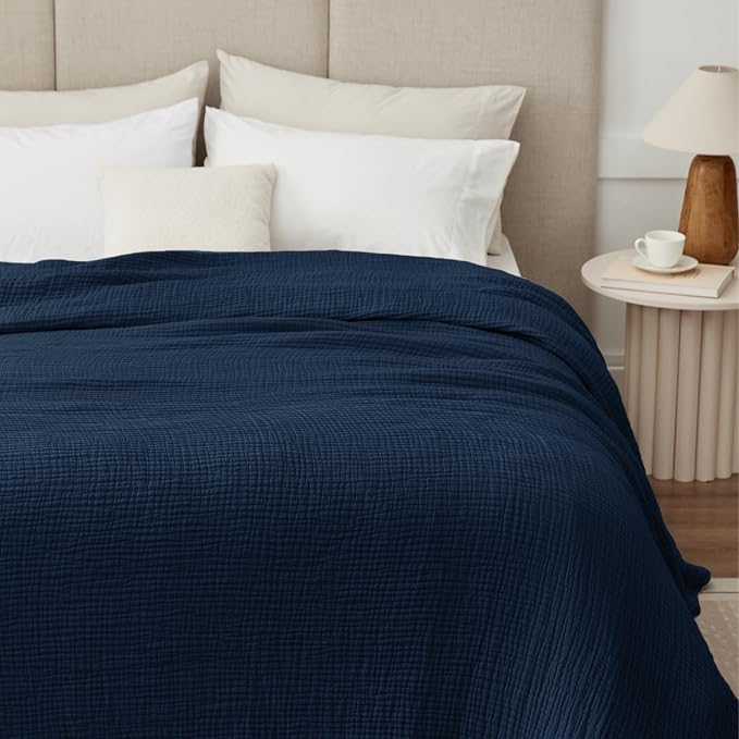 100% Cotton Muslin Blanket Large 50" x 70", 6 Layers Breathable and Lightweight - Image 2