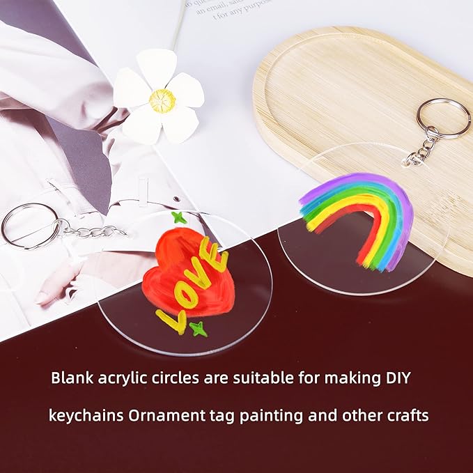 Round Acrylic Keychain Blanks 2 Inch Circle Blanks - Image 2