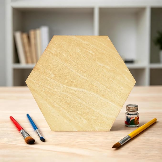 50PCS Wooden Hexagonal, Made of Basswood, 4 Inch Unprocessed Wood Pieces - Image 6