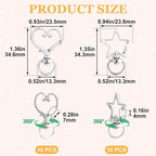 20PCS Star Swivel Keychain Clasps, DIY Accessories, Keyrings - Image 2