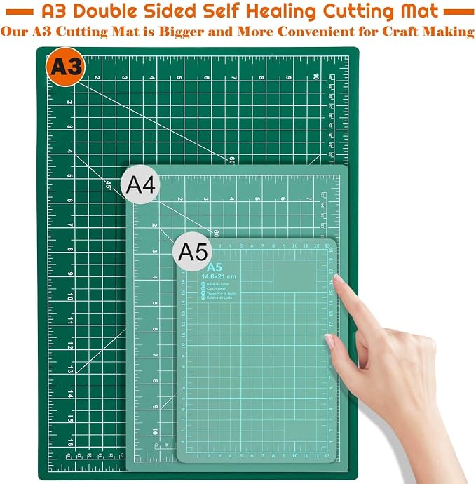 anezus Self Healing Sewing Mat, 12inch x 18inch Rotary Cutting Mat Double Sided - Image 2