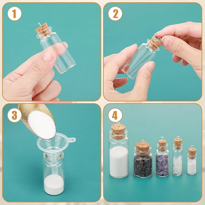 Sherli 45 Pcs Mini Tiny Glass Jars Small Bottles - Image 3