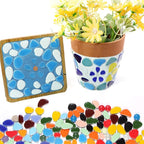 1.1 LB Ceramic Mosaic Tiles for Stepping Stones, DIY Stepping Stone Kit - Image 6