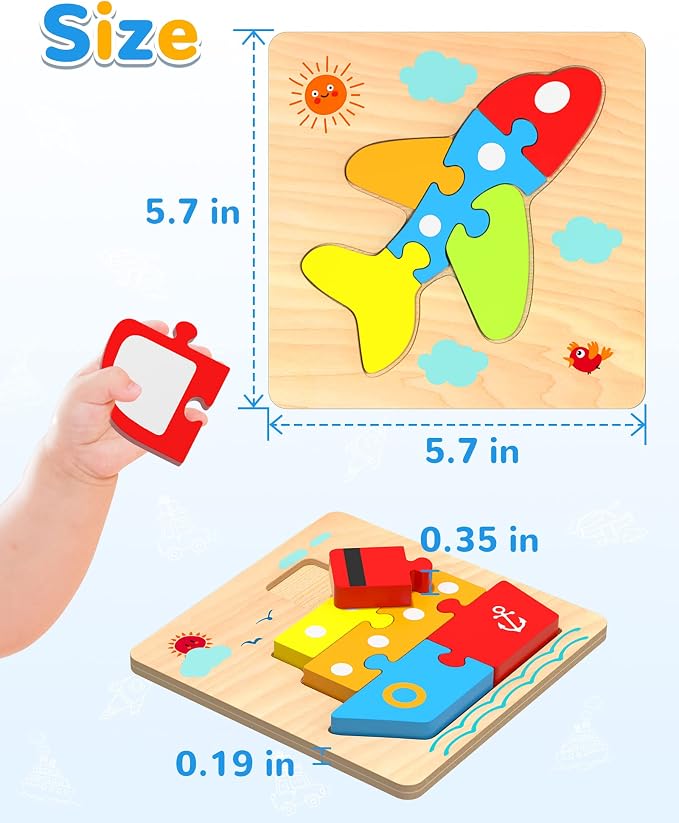Yetonamr Wooden Toddler Puzzles Gifts Toys - Image 6
