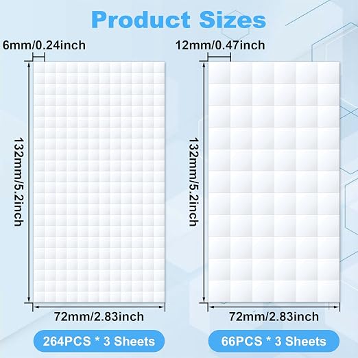Joez Wonderful 6 Sheets Foam Adhesive Squares, Self Adhesive, Double Sided - Image 2