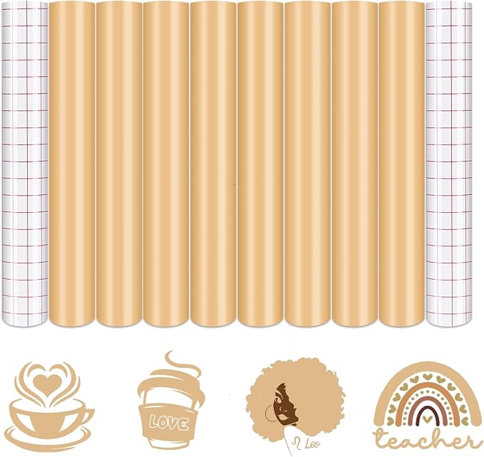 Tintnut Pastel Skin Tone Permanent Vinyl 8 Sheets 12''x10'' Adhesive Vinyl | by Tintnut