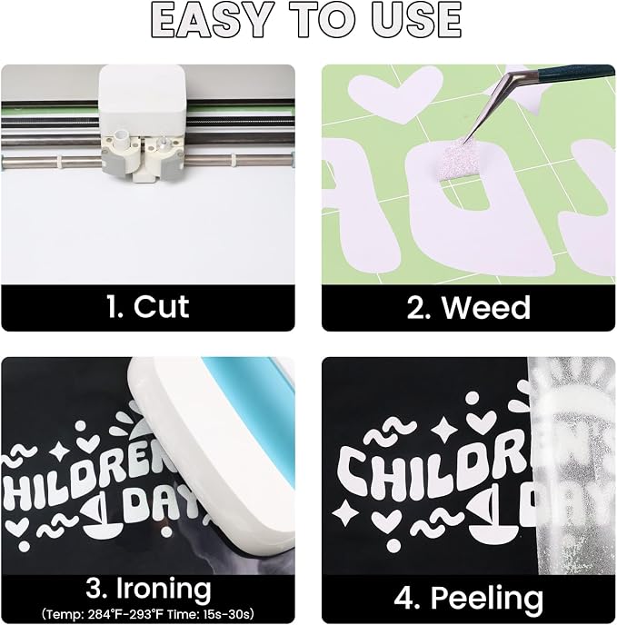 Glitter HTV Heat Transfer Vinyl, Sparkle HTV Compatible - Image 3
