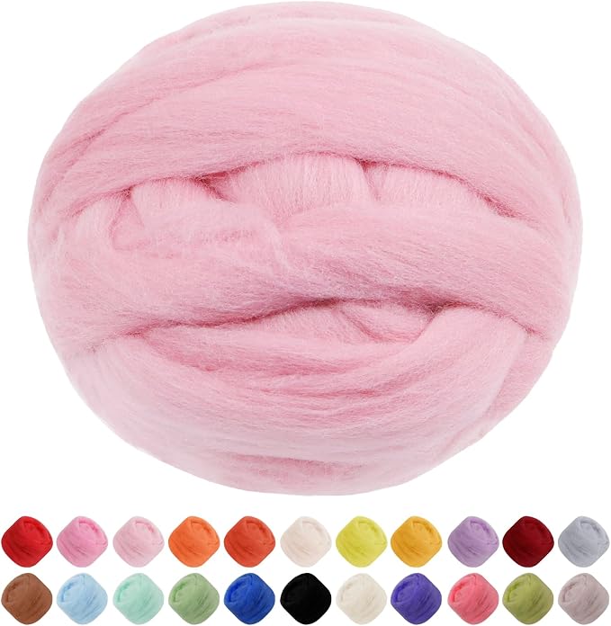 JeogYong Needle Felting Wool, 3.53oz Wool Roving Chunky Wool Yarn, Wet Felting by JeogYong