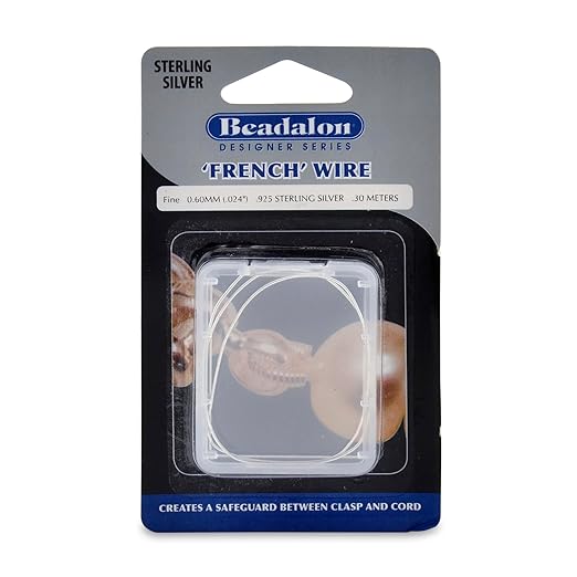 Beadalon French Wire, 0.60 mm / .024 in, .925 Sterling Silver, 12 inches by Beadalon
