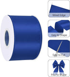 Royal Blue 2.5 Inch Continuous 25 Yards Satin Wired Ribbon - Image 3