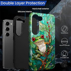 for Samsung Galaxy S23 Case, Frog Stained Glass Pattern Glossy 2 in 1 - Image 3