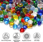 QYGL 0.55LB Colorful Clear Glass Pebbles, Tumbled Sea Glass Stones - Image 2