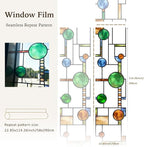 Original Hand Drawn Faux Stained Glass Window Film Double-Sided Texture Static - Image 5