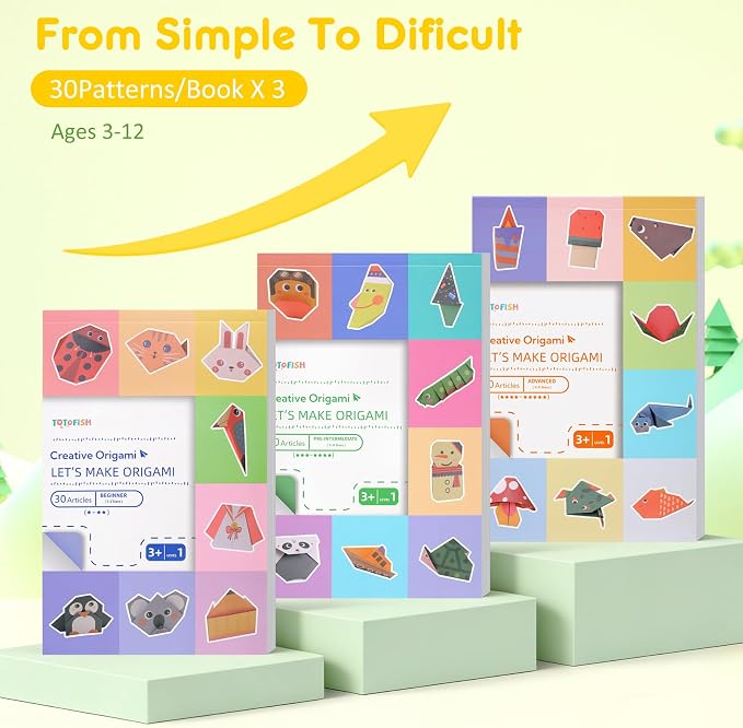 Origami Paper for Kids Ages 5-8, Double Sided Origami Kit 90 Patterns, Easy - Image 2