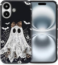 Case for iPhone 16, Scratch Resistant Hybrid Double Layer Hard Shell，Lace Ghost by Toulas