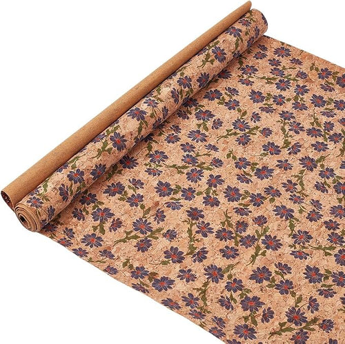 1.51 Yards 12.99 Inch Camel Synthetic Cork Leather Fabrics by the Yard Flowers by CABODYALS