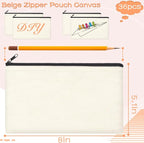 ZeeDix Canvas Zipper Pouch Bulk – 8.3 x 5 Inches Cotton Canvas Pouches - Image 2