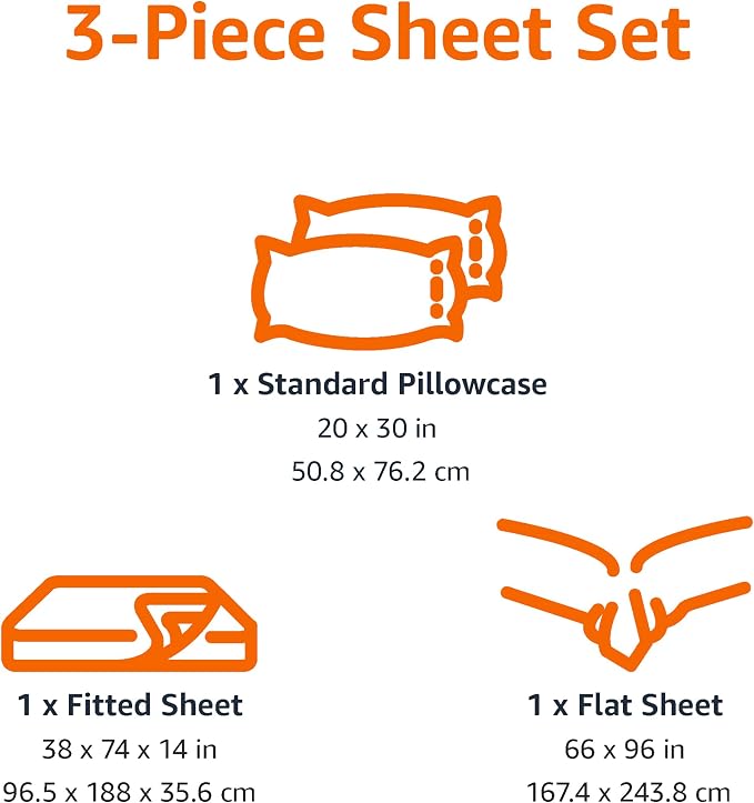 Amazon Basics Kid's Soft Easy-Wash Lightweight Microfiber 3-Piece Sheet Set - Image 5