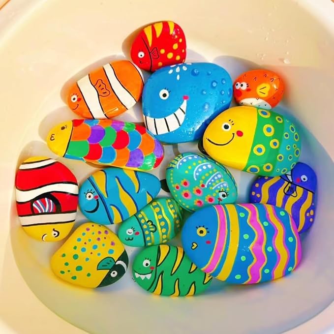 20PCS White Painting Rocks, Medium Rocks - Image 5