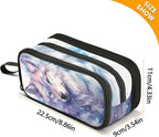 Wolf Watercolor Pencil Case Box Boys Girls Large Pencil Pouch Zipper - Image 7