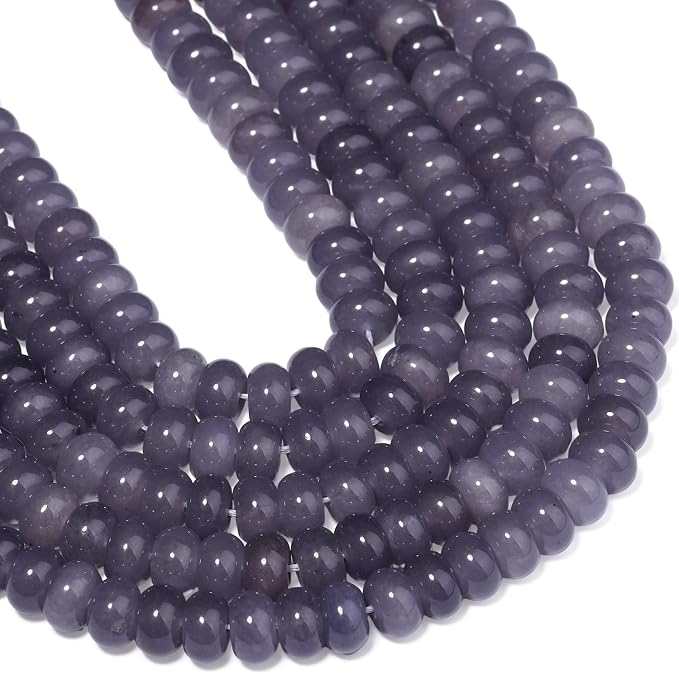 Songxi 5x8mm Natural Blue-Green Colored Jade Stone Rondelle Beads, Gemstone - Image 7