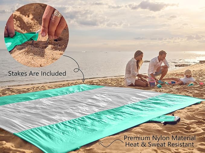 WEKAPO Beach Blanket Sandproof Waterproof, Extra Large Beach Mat, Oversized & - Image 6