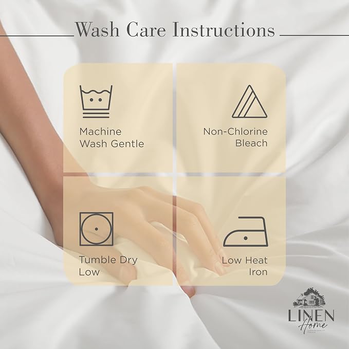 Linen Home 100% Cotton Percale Sheets Twin Size, Deep Pocket, 3 Pieces Set - Image 5