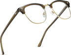 Blue Light Blocking Glasses Vintage Half Frame UV Clear Lens Anti Eyestrain by AOMASTE