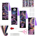 Paintcolor 4PC Starry Night Counted Cross Stitch Bookmark Kit by Paintcolordiamondpainting
