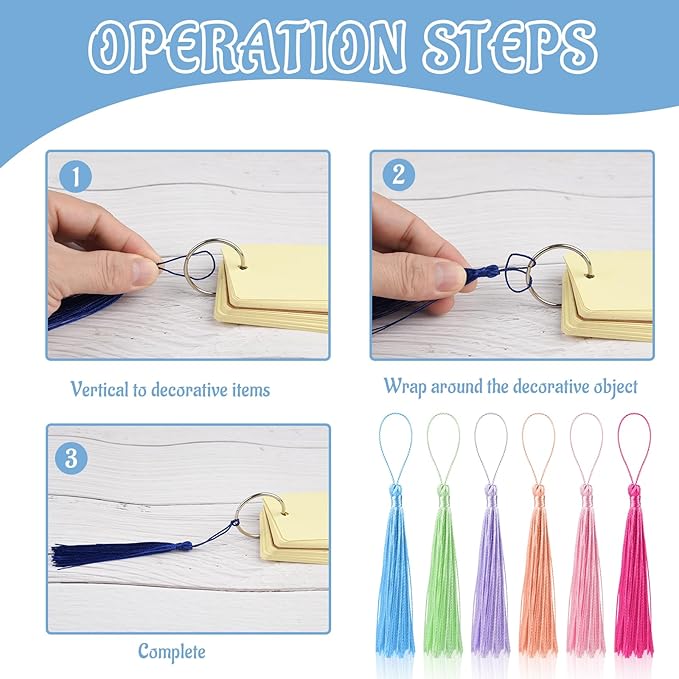 100 Pcs Bookmark Tassels Bulk 20 Colors Soft Craft Silky Handmade Mini Tassels - Image 4