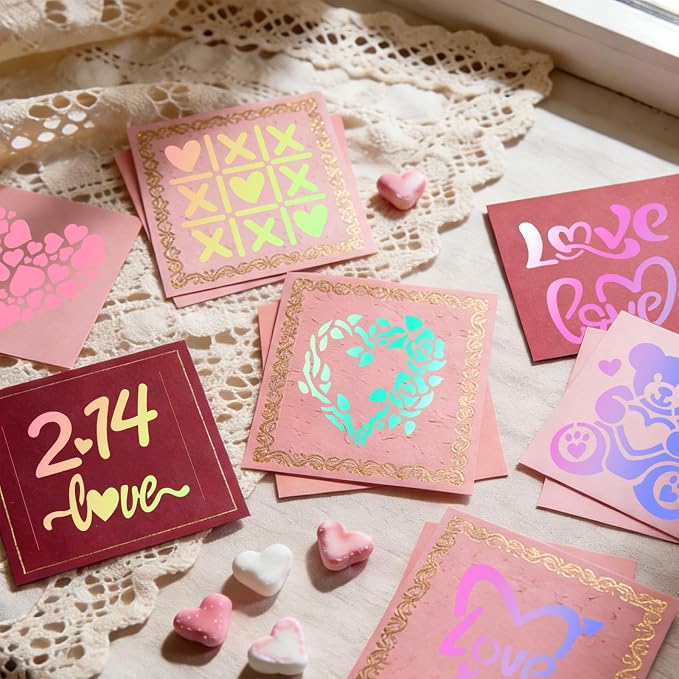 72 PCS 3x3 Inch Valentine‘s Day Stencils - Image 6