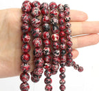 60pcs Black Red White Imperial Jasper Gemstone Beads，6mm Round Loose Stone Beads - Image 7