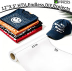 VINYL FROG White Heat Transfer Vinyl Roll 12" x5ft Matte HTV Vinyl | White Iron - Image 2
