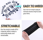 HTVRONT Black Heat Transfer Vinyl Bundle, 10 Pack 12" x 10" | HTV Vinyl - Image 3