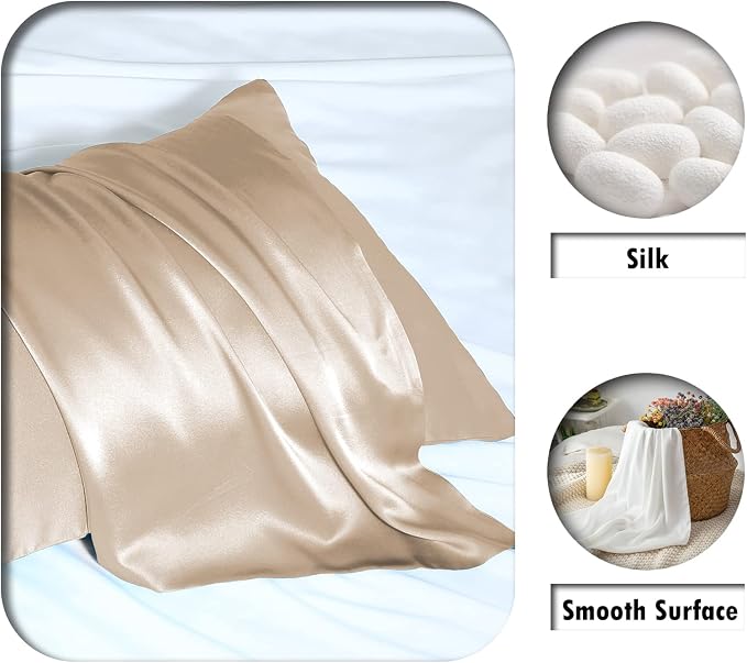 Mulberry Silk Pillowcase for Hair and Skin Standard Size 20"X 26" Pillow Case - Image 2