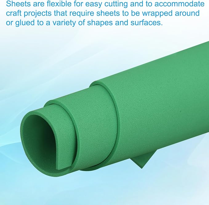 PATIKIL EVA Foam Sheet 10Pcs 12x8 Inch 2mm Thick Light Green | Easy Cutting EVA - Image 5