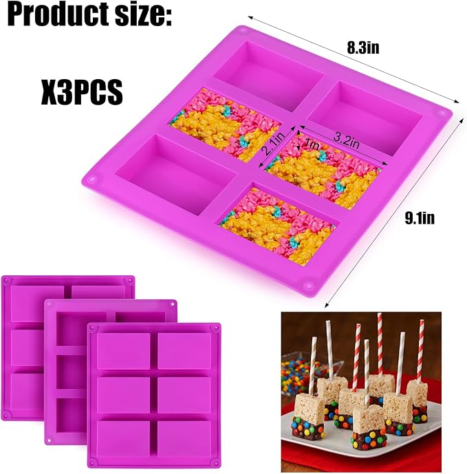 Palksky Rice Snacks Molds for Rice Krispies Treats Baking, Candy Making - Image 5