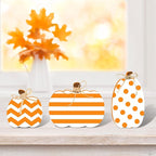 Whaline 3Pcs Unfinished Fall Pumpkin Wooden Cutout - Image 4