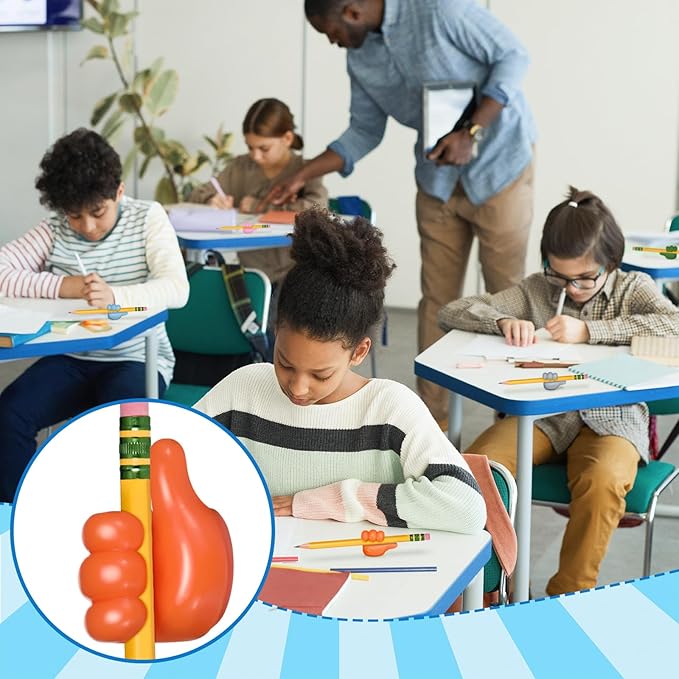 48 Pack Adhesive Pencil Holders Back to School Thumb-Shaped Pen Holder Bulk | - Image 3