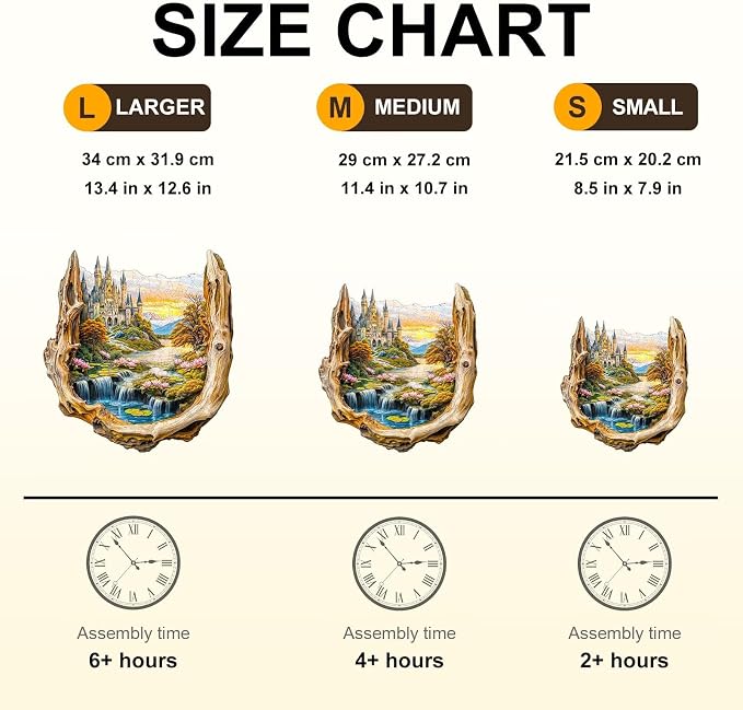 Wooden Puzzles for Adults Fantasy Castle Waterfall Driftwood Puzzles 100 Pieces - Image 2