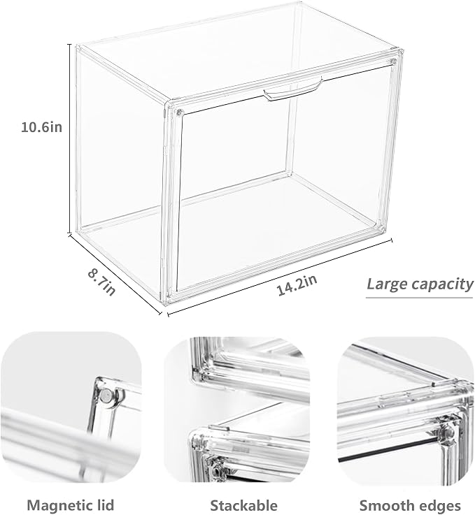 Clear Stackable Plastic Storage Bins - Image 2