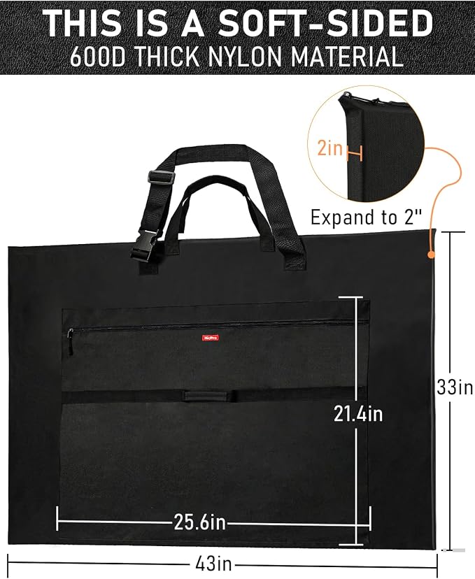 Nicpro Light Weight Art Portfolio Bag, 32 x 42 Inches Waterproof Art Portfolio - Image 2