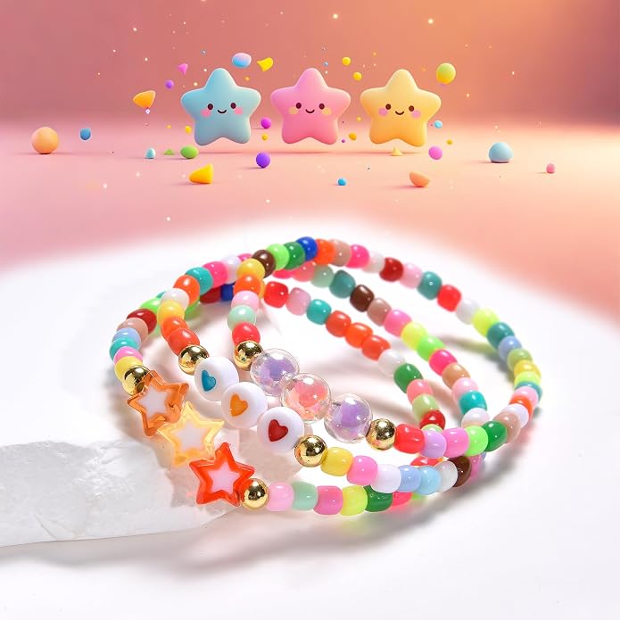 Friendship Bracelets for Girls, 10-Piece Cute Preppy Beaded Bracelet Set for - Image 8