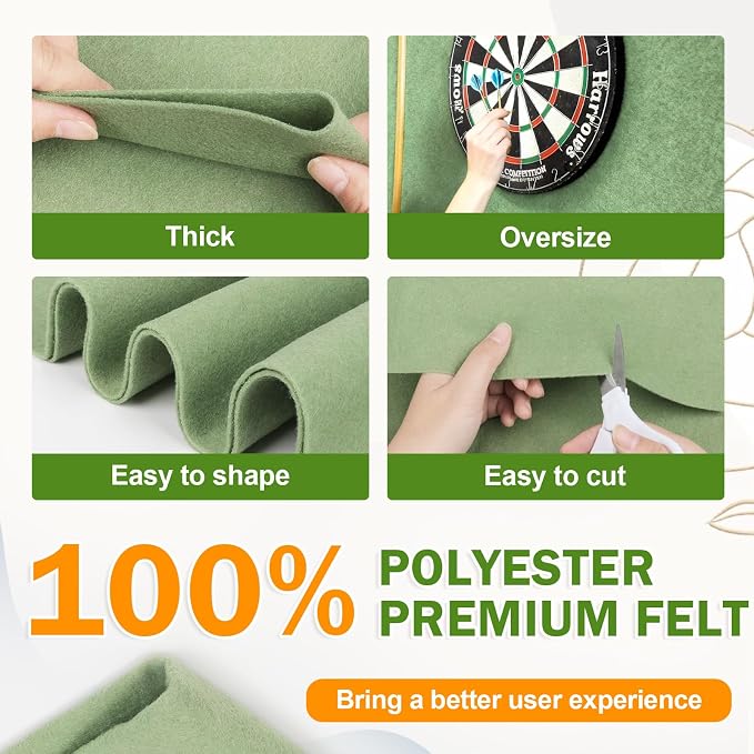 XSEINO Sage Green Large Felt Fabric 72" X 36 ", 1.4 mm Thick Soft Felt Fabric - Image 4