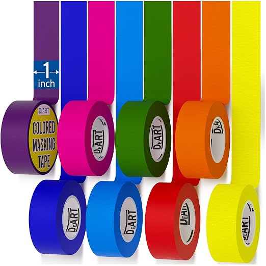 DEART 8X Colored Masking Tape, 33 Ft x 1 inch Colored Painters Tape - Image 9
